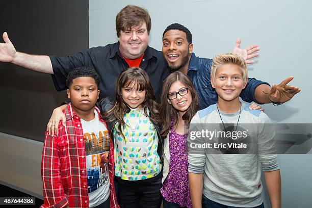 Executive producer Dan Schneider, actor Kel Mitchell actors Benjamin Flores Jr., Cree Cicchino, Madisyn Shipman and Thomas Kuc attend the Apple Store...