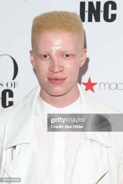 Model Shaun Ross attends the celebration for 30 Years of I-N-C Collection at IAC Building on September 10, 2015 in New York City.