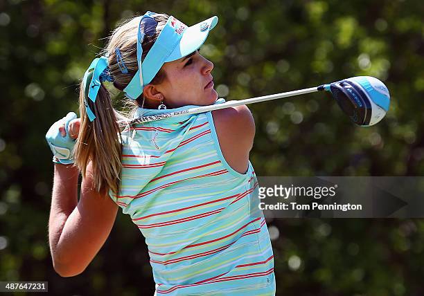 Lexi Thompson hits a tee shot during Round One of the North Texas LPGA Shootout Presented by JTBC at the Las Colinas Country Club on May 1, 2014 in...