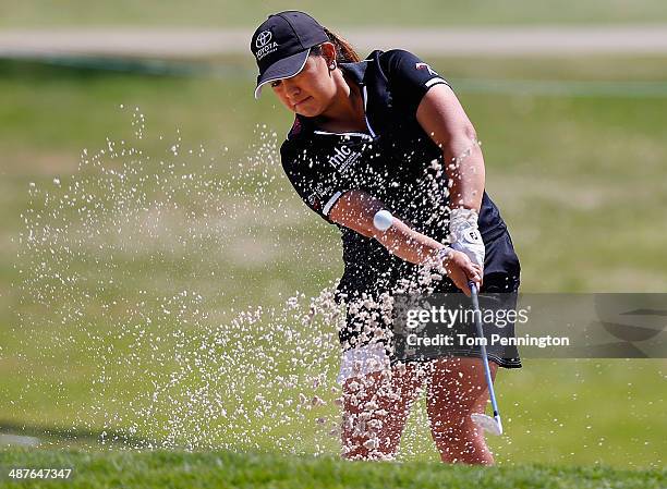 Lizette Salas hits a bunker shot during Round One of the North Texas LPGA Shootout Presented by JTBC at the Las Colinas Country Club on May 1, 2014...