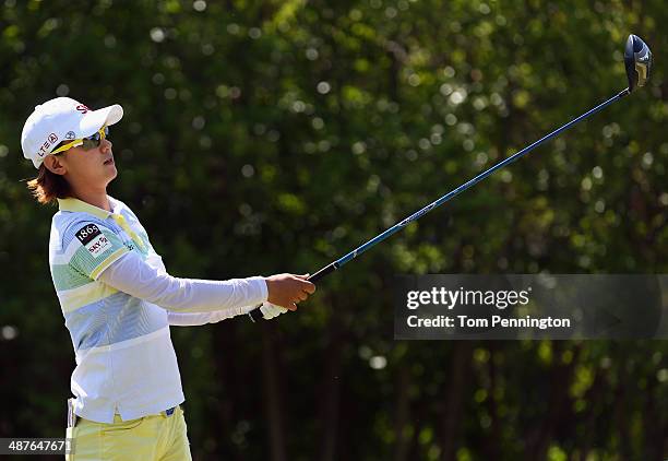 Na Yeon Choi of South Korea hits a tee shot during Round One of the North Texas LPGA Shootout Presented by JTBC at the Las Colinas Country Club on...