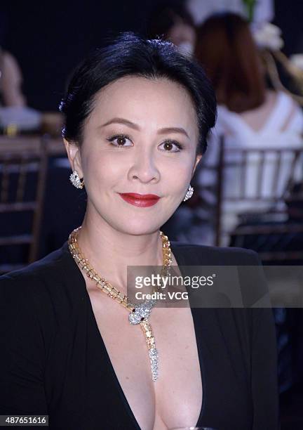 Actress Carina Lau attends Sulwhasoo promotional event on September 10, 2015 in Shanghai, China.