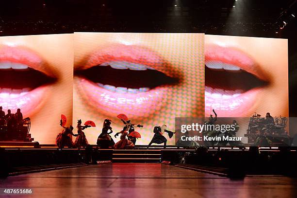 Madonna performs onstage during her "Rebel Heart" tour opener at Bell Centre on September 10, 2015 in Montreal, Canada.