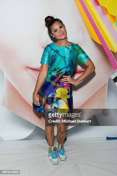 Catherine Giudici Lowe attends the Desigual fashion show during Spring 2016 New York Fashion Week at The Arc, Skylight at Moynihan Station on...