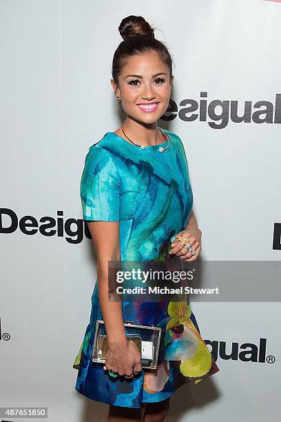 Catherine Giudici Lowe attends the Desigual fashion show during Spring 2016 New York Fashion Week at The Arc, Skylight at Moynihan Station on...