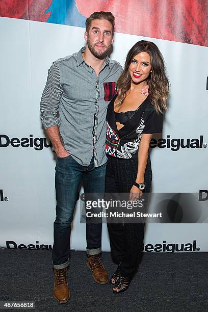 Shawn Booth and Kaitlyn Bristowe attend the Desigual fashion show during Spring 2016 New York Fashion Week at The Arc, Skylight at Moynihan Station...