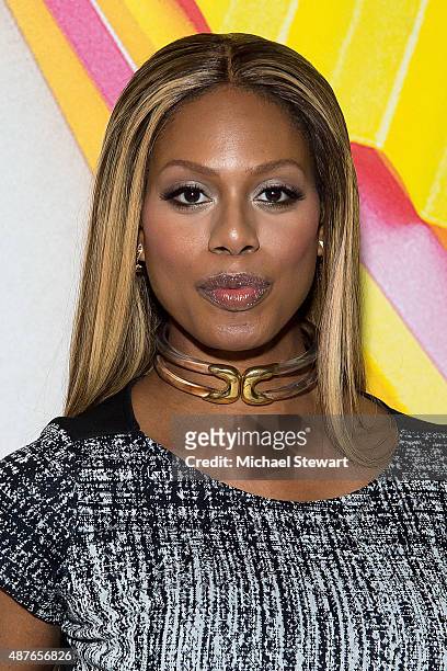 Actress Laverne Cox attends the Desigual fashion show during Spring 2016 New York Fashion Week at The Arc, Skylight at Moynihan Station on September...