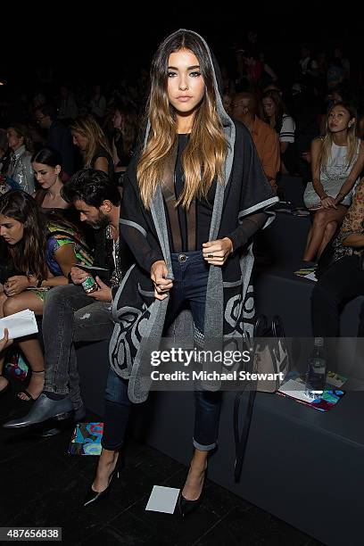 Singer Madison Beer attends the Desigual fashion show during Spring 2016 New York Fashion Week at The Arc, Skylight at Moynihan Station on September...