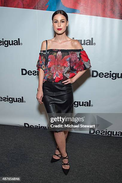 Singer Lena Meyer-Landrut attends the Desigual fashion show during Spring 2016 New York Fashion Week at The Arc, Skylight at Moynihan Station on...