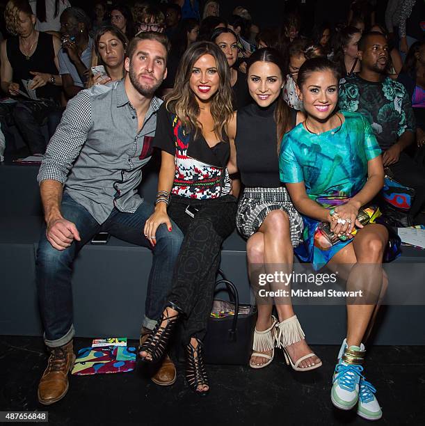 Shawn Booth, Kaitlyn Bristowe, Andi Dorfman and Catherine Giudici Lowe attend the Desigual fashion show during Spring 2016 New York Fashion Week at...