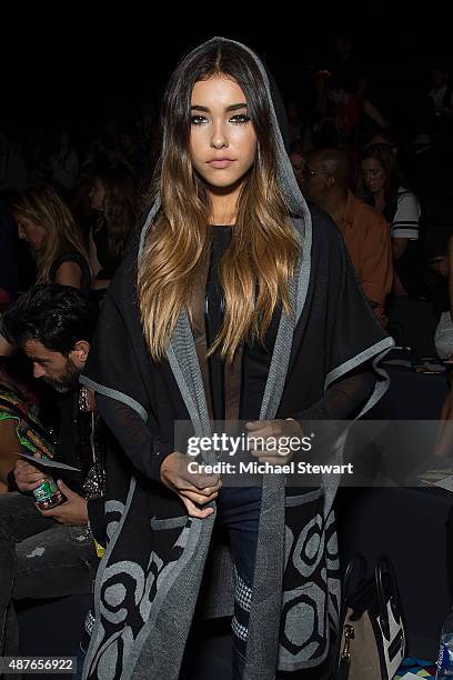 Singer Madison Beer attends the Desigual fashion show during Spring 2016 New York Fashion Week at The Arc, Skylight at Moynihan Station on September...