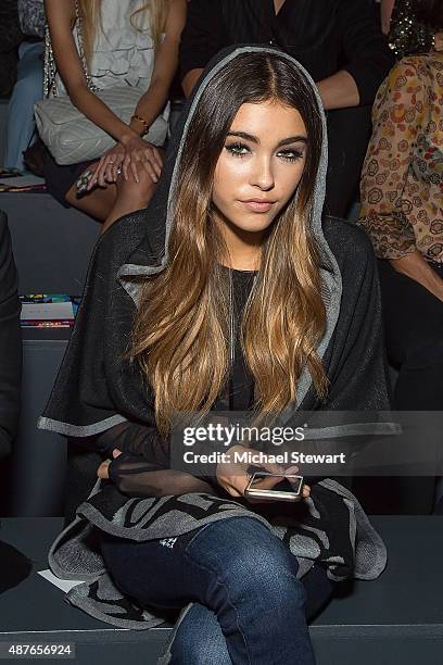 Singer Madison Beer attends the Desigual fashion show during Spring 2016 New York Fashion Week at The Arc, Skylight at Moynihan Station on September...