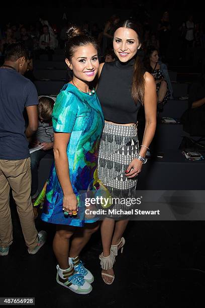 Catherine Giudici Lowe and Andi Dorfman attend the Desigual fashion show during Spring 2016 New York Fashion Week at The Arc, Skylight at Moynihan...