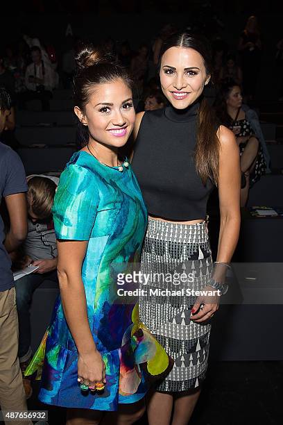 Catherine Giudici Lowe and Andi Dorfman attend the Desigual fashion show during Spring 2016 New York Fashion Week at The Arc, Skylight at Moynihan...