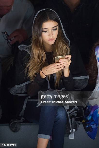Singer Madison Beer attends the Desigual fashion show during Spring 2016 New York Fashion Week at The Arc, Skylight at Moynihan Station on September...