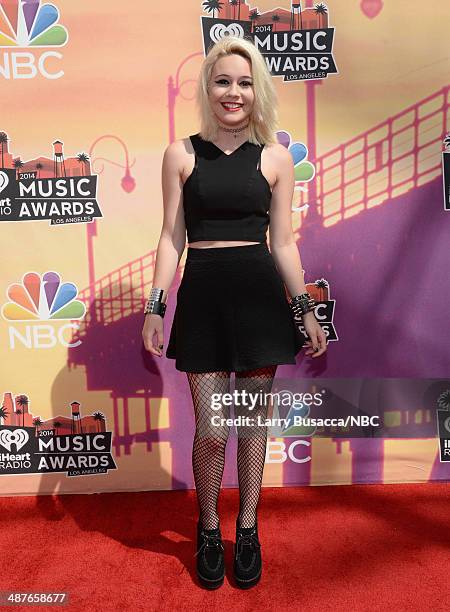 IHEARTRADIO MUSIC AWARDS -- Pictured: Singer Bea Miller arrives at the iHeartRadio Music Awards held at the Shrine Auditorium on May 1, 2014.