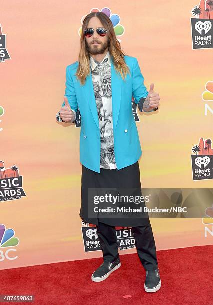 IHEARTRADIO MUSIC AWARDS -- Pictured: Actor/recording artist Jared Leto of music group 30 Seconds to Mars arrives at the iHeartRadio Music Awards...