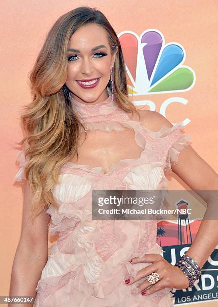 IHEARTRADIO MUSIC AWARDS -- Pictured: Model Courtney Sixx arrives at the iHeartRadio Music Awards held at the Shrine Auditorium on May 1, 2014.