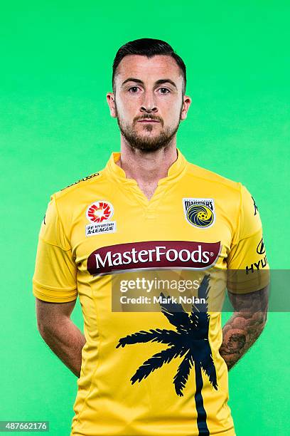 Roy O'Donovan poses during the Central Coast Mariners 2015/16 A-League headshots session at Fox Sports Studios on September 11, 2015 in Sydney,...
