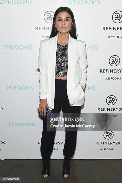 Diane Guerrero attends the Refinery29 presentation of 29Rooms, a celebration of style and culture during NYFW 2015 on September 10, 2015 in Brooklyn,...