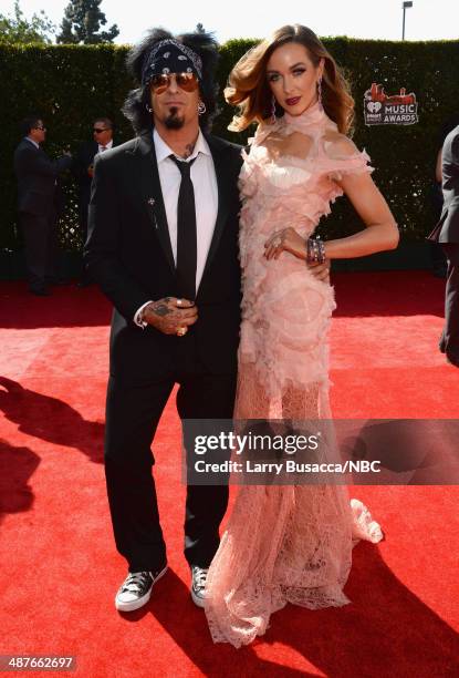 IHEARTRADIO MUSIC AWARDS -- Pictured: Musician-radio personality Nikki Sixx and Courtney Sixx arrive at the iHeartRadio Music Awards held at the...