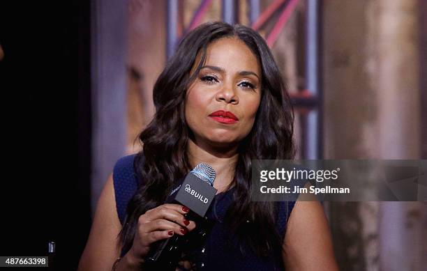 Actress Sanaa Lathan attends the AOL BUILD Speaker Series: "The Perfect Guy" at AOL Studios in New York on September 10, 2015 in New York City.