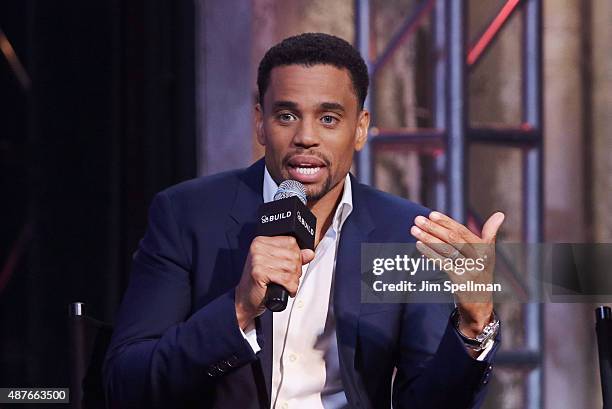 Actor Michael Ealy attends the AOL BUILD Speaker Series: "The Perfect Guy" at AOL Studios in New York on September 10, 2015 in New York City.