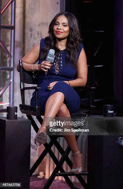 Actress Sanaa Lathan attends the AOL BUILD Speaker Series: "The Perfect Guy" at AOL Studios in New York on September 10, 2015 in New York City.