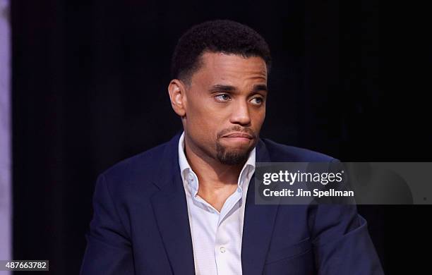 Actor Michael Ealy attends the AOL BUILD Speaker Series: "The Perfect Guy" at AOL Studios in New York on September 10, 2015 in New York City.