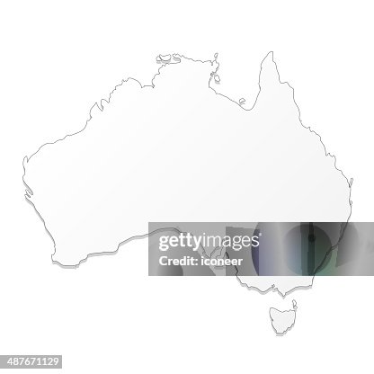 Australia map white Australia map white