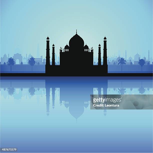 taj mahal (detailed, moveable buildings) - ahmedabad jama masjid mosque stock illustrations