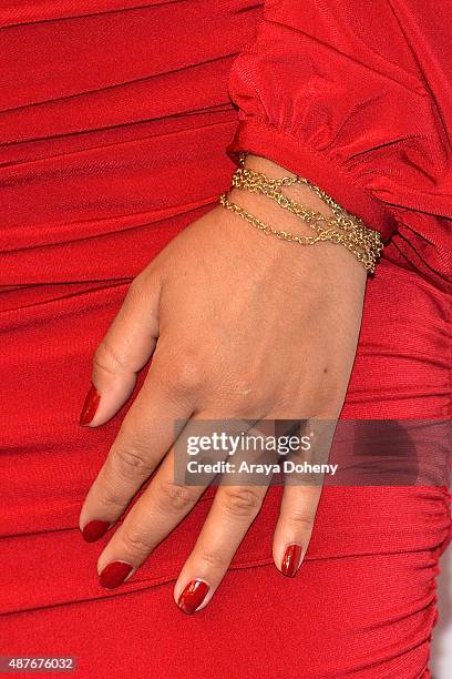 Silvia Del Valle, nail and bracelet detail, attends The Paley Center For Media's PaleyFest 2015 Fall TV Preview - Univision at The Paley Center for...