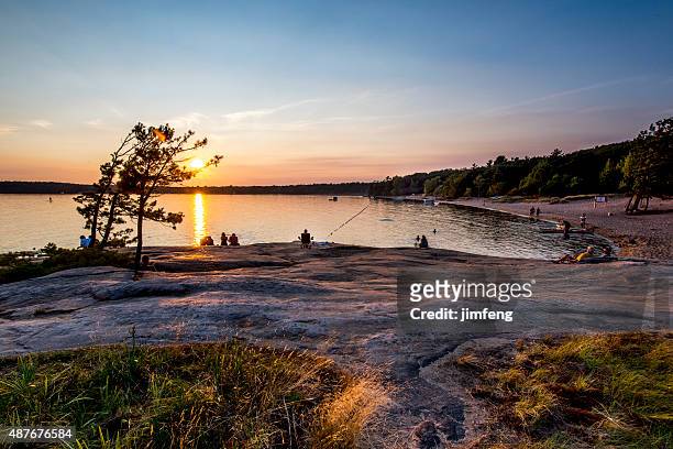 sunset - killbear provincial park stock pictures, royalty-free photos & images
