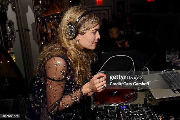 Chelsea Leyland wears a new, revolutionary piece by RebelxWaterford at the NYLON Magazine Rebel Fashion Week party at Up & Down on September 10, 2015...