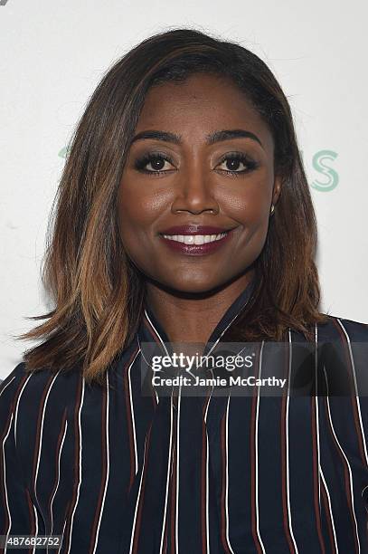 Patina Miller attends the Refinery29 presentation of 29Rooms, a celebration of style and culture during NYFW 2015 on September 10, 2015 in Brooklyn,...