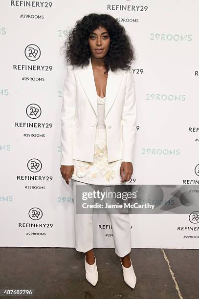 Solange Knowles attends the Refinery29 presentation of 29Rooms, a celebration of style and culture during NYFW 2015 on September 10, 2015 in...