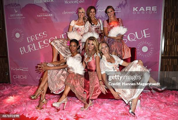 Annabelle Mandeng, Natascha Gruen, Karen Webb, Sandra Abt , Christine Theiss and Simone Ballack during the dress burlesque party by Dresscoded.com at...