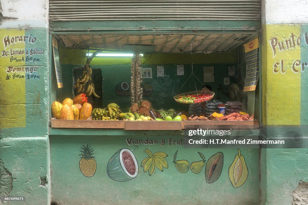 Fruit and vegetable shop in Old Havana, Cuba