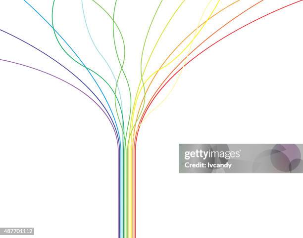 rainbow-linien - glasfaser telekommunikationsgerät stock-grafiken, -clipart, -cartoons und -symbole