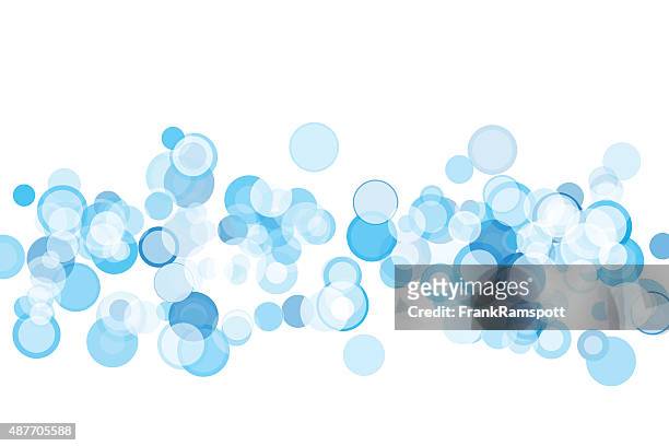 ilustraciones, imágenes clip art, dibujos animados e iconos de stock de cielo azul bokeh circle patrón horizontal - bubbles background