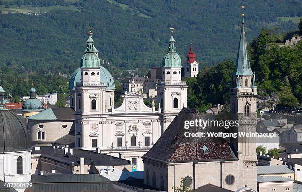 salzburg cathedral, salzburg, austria - catedral de salzburgo imagens e fotografias de stock