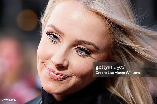 YouTube entertainer Lauren Curtis arrives at the YouTube FanFest 2015 at Qantas Credit Union Arena on September 11, 2015 in Sydney, Australia.