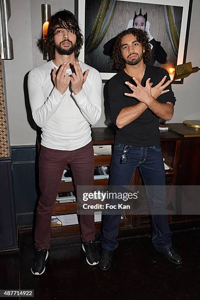 Youssef Lhouari and Thai Boxer/actor Mohamed Bouazza attend 'the Mathieu Tordjman Birthday Party at the Cha Cha Club on September 10, 2015 in Paris,...