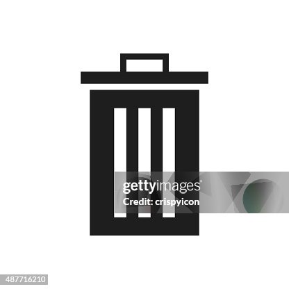 Garbage Can icon on a white background. Garbage Can icon on a white background.