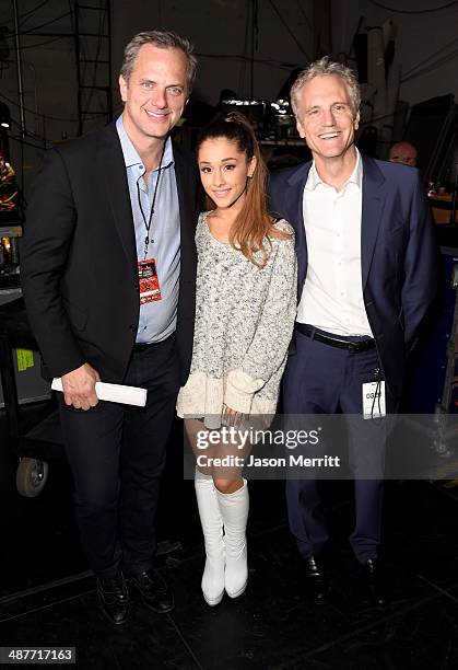 Clear Channel National Programming Platforms President Tom Poleman, singer Ariana Grande and Clear Channel Media Holdings Entertainment Enterprises...