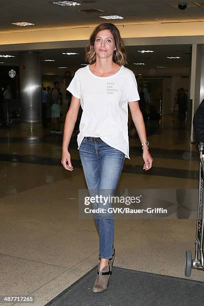 Tricia Helfer seen at LAX on May 01, 2014 in Los Angeles, California.