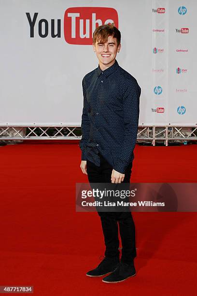 YouTube entertainer Connor Franta arrives at the YouTube FanFest 2015 at Qantas Credit Union Arena on September 11, 2015 in Sydney, Australia.