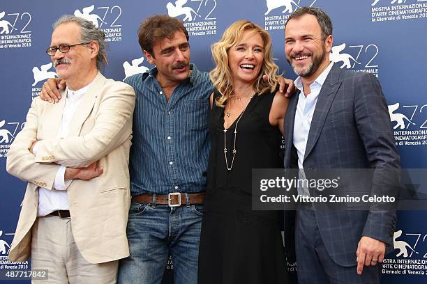 Director Giuseppe Gaudino, actors Adriano Giannini, Valeria Golino and Massimiliano Gallo attend a photocall for 'Per Amor Vostro' during the 72nd...