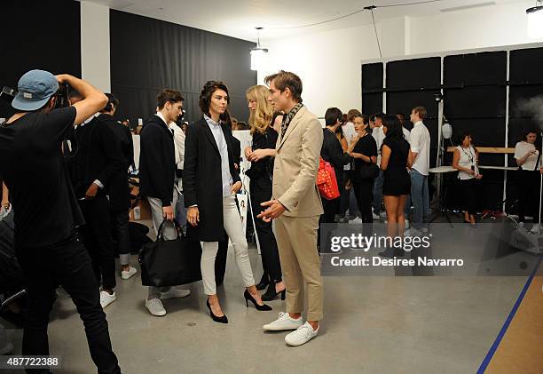 General view of the backstage area during the House of Gant Presentation Spring 2016 New York Fashion Week on September 10, 2015 in New York City.