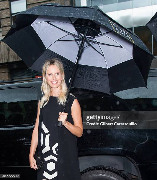 Model Karolina Kurkova is seen arriving at Desigual fashion show during Spring 2016 New York Fashion Week on September 10, 2015 in New York City.